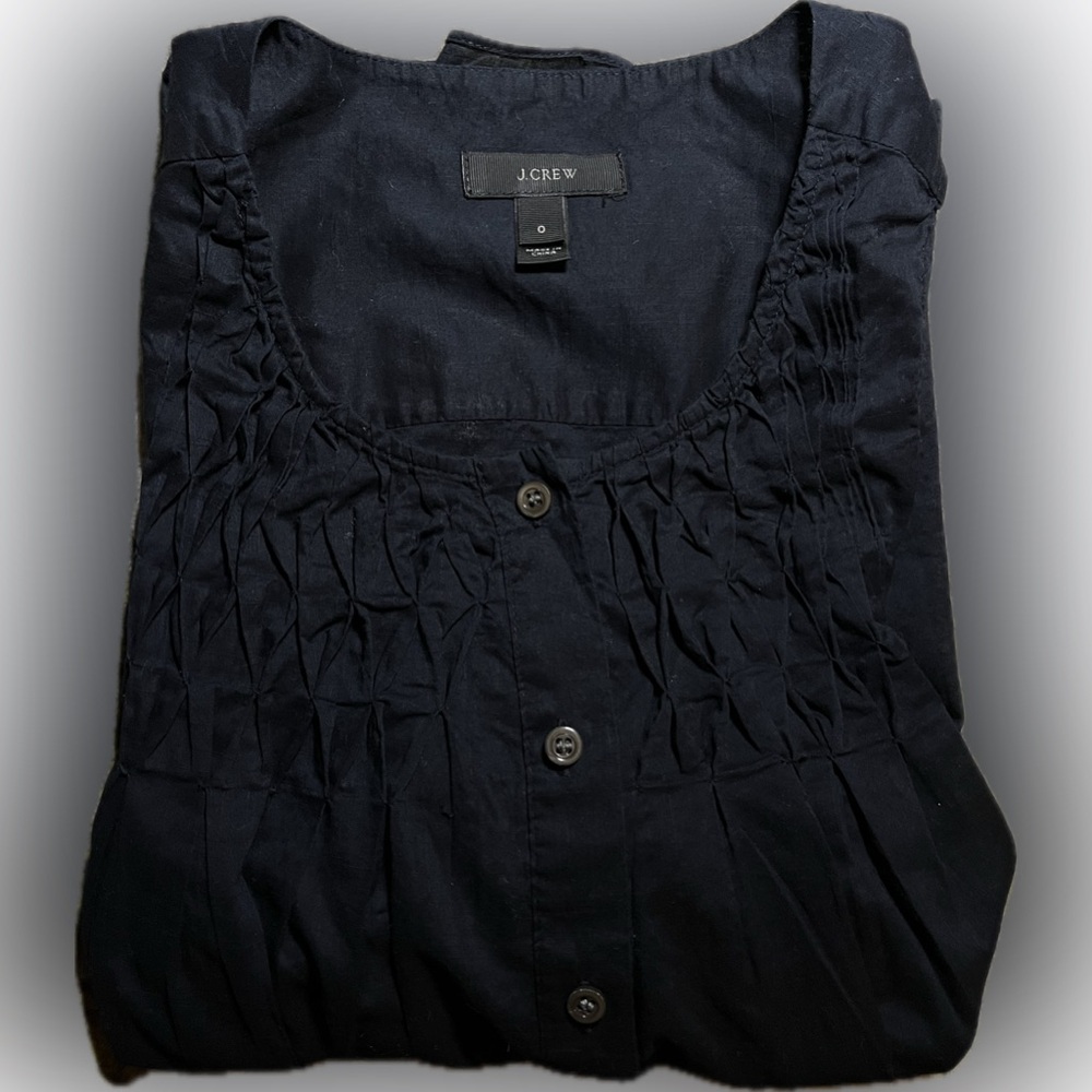 J. Crew 100% cotton black buttoned sleeveless shirt size 0